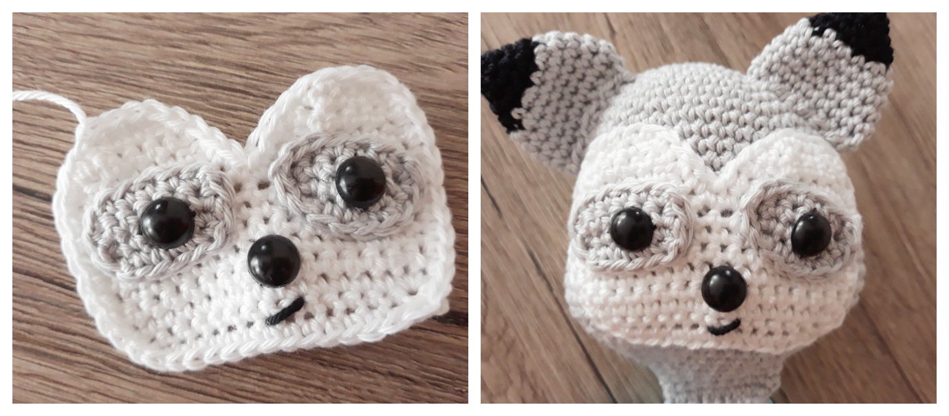 Blog-Inhaltsbild für 'Schmusewaschbär Tom, kostenlose Häkelanleitung'